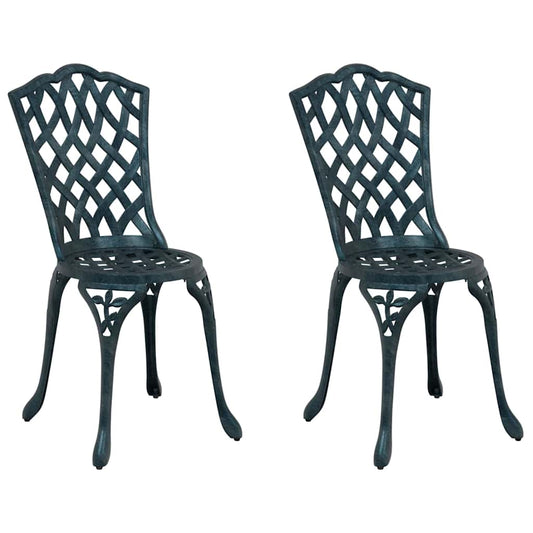 vidaXL Καρέκλα Κήπου 2 pcs Πράσινο 39 x 40 x 87εκ Αλουμίνιο