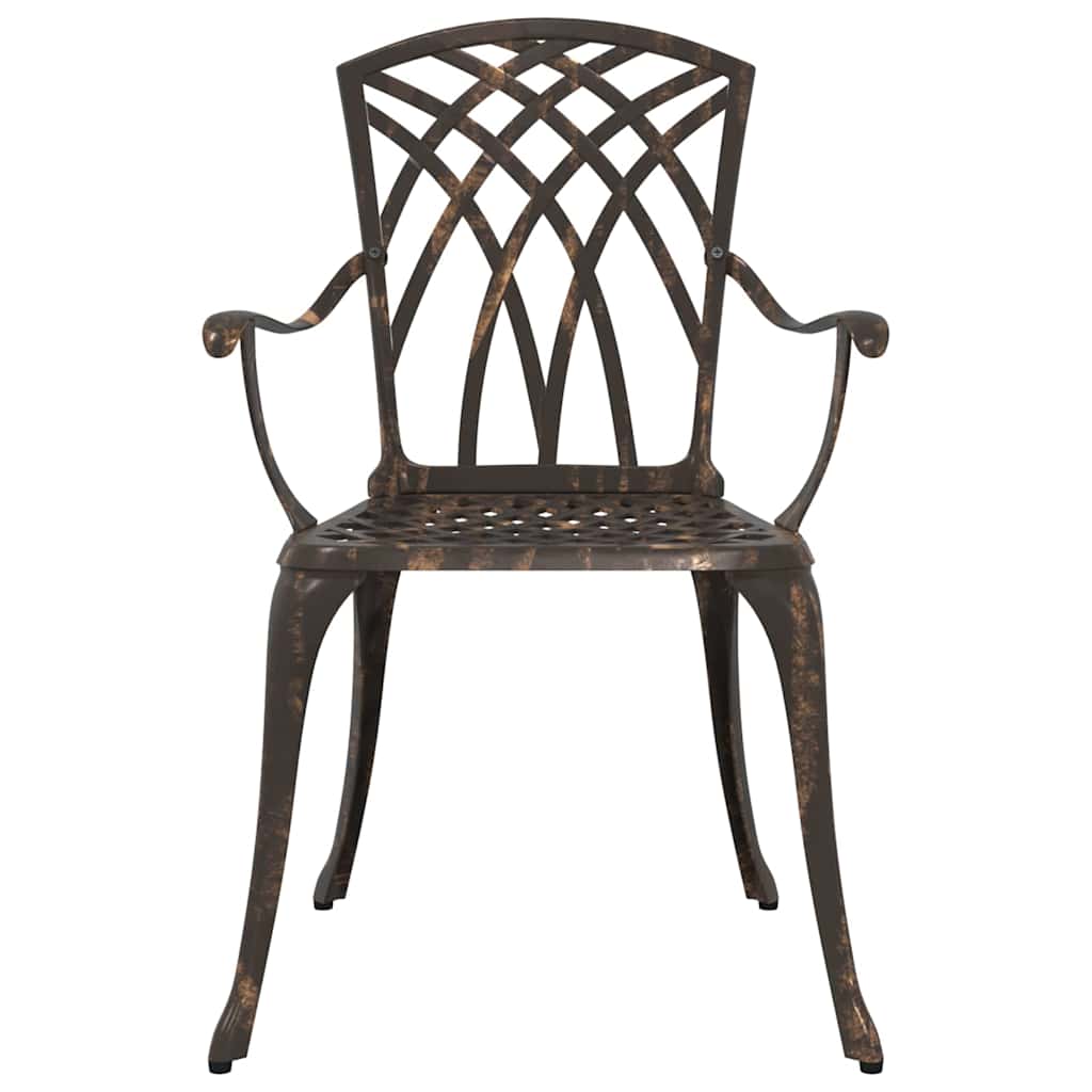 vidaXL Καρέκλα Κήπου 2 pcs Μπρονζέ 53 x 51 x 88,5 εκ. Αλουμίνιο