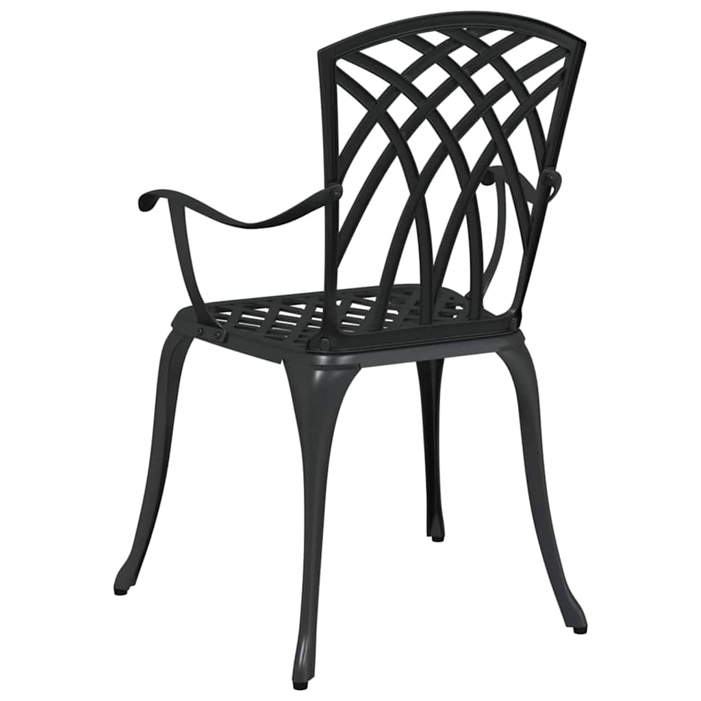 vidaXL Καρέκλα Κήπου 2 pcs Μαύρο 53 x 51 x 88,5 εκ. Αλουμίνιο