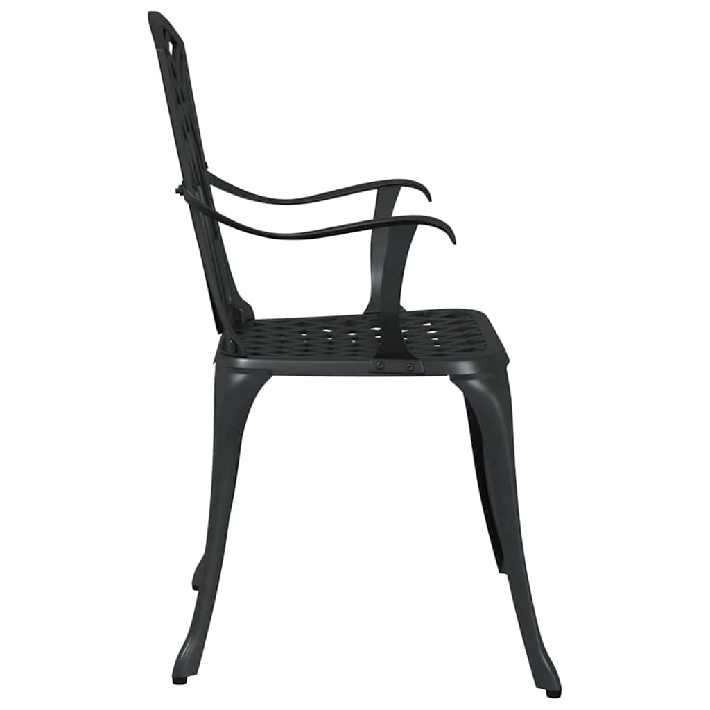 vidaXL Καρέκλα Κήπου 2 pcs Μαύρο 53 x 51 x 88,5 εκ. Αλουμίνιο