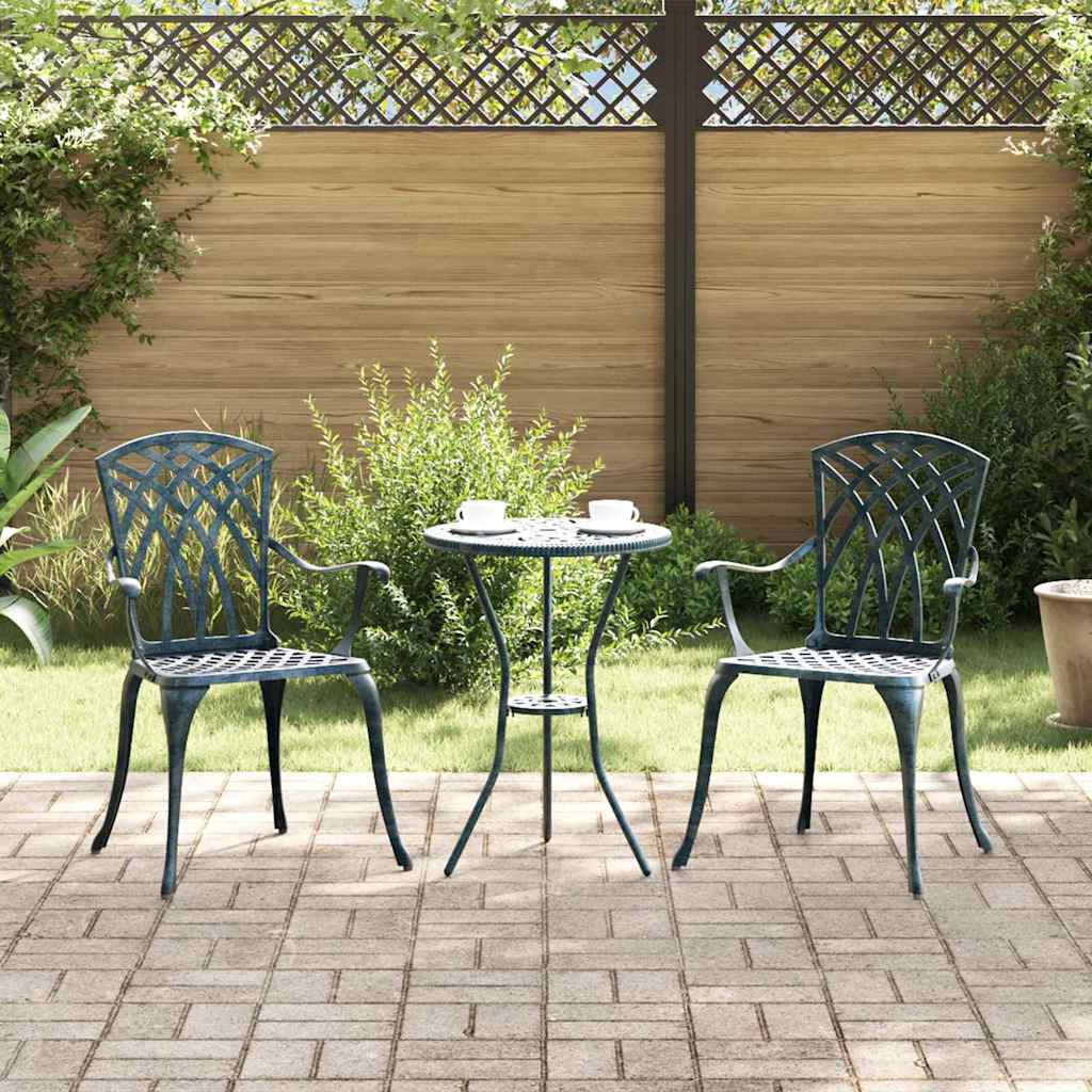 vidaXL Καρέκλα Κήπου 2 pcs Πράσινο 53 x 51 x 88,5 εκ. Αλουμίνιο