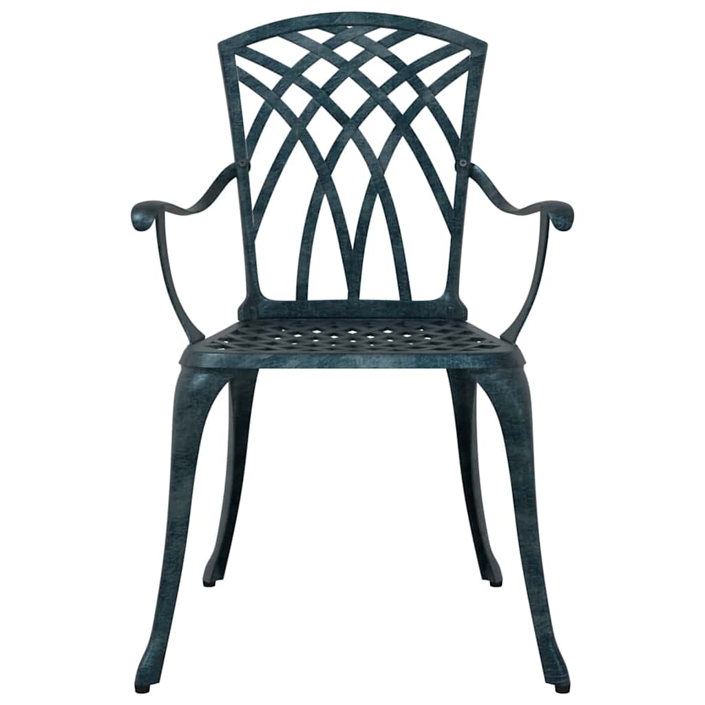 vidaXL Καρέκλα Κήπου 2 pcs Πράσινο 53 x 51 x 88,5 εκ. Αλουμίνιο