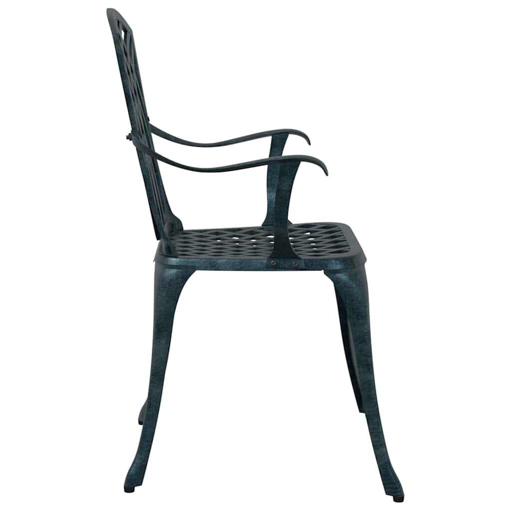vidaXL Καρέκλα Κήπου 2 pcs Πράσινο 53 x 51 x 88,5 εκ. Αλουμίνιο
