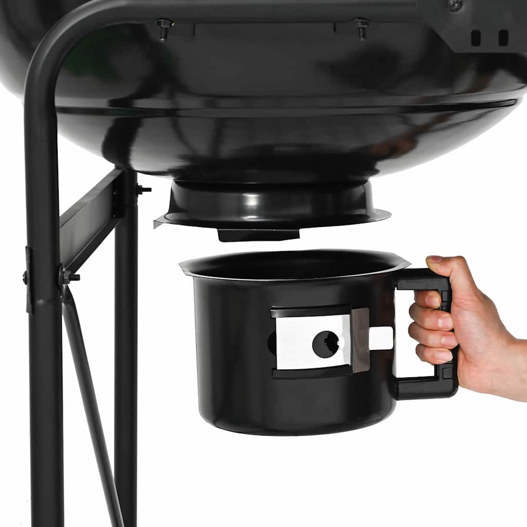 vidaXL Εξωτερική ψησταριά με τροχούς Μαύρο 96 x 72 x 113 εκ Μέταλλο