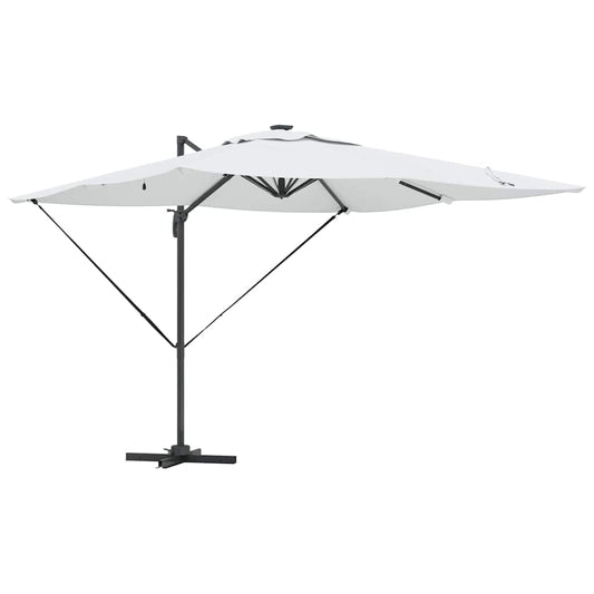 vidaXL Ομπρέλα ηλίου με φώτα λωρίδας LED Άμμος 286 x 284 x 270 εκ