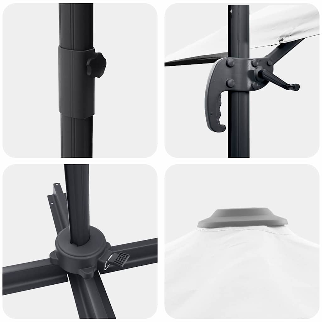 vidaXL Ρώμη Ομπρέλα Μπεζ 286 x 284 x 265 εκ Αλουμίνιο και Πολυεστέρας