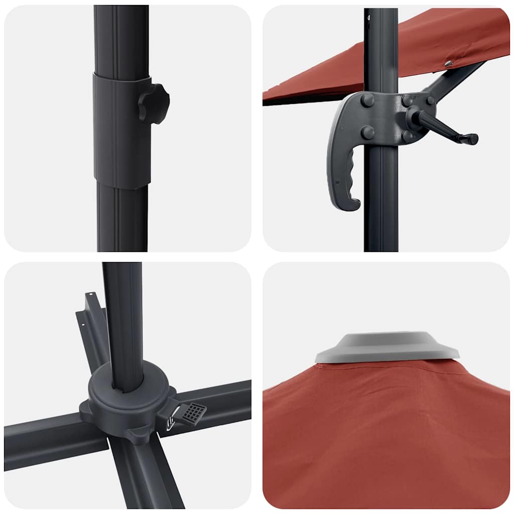 vidaXL Ομπρέλα ηλίου Τερακότα 351 x 250 x 260 εκ