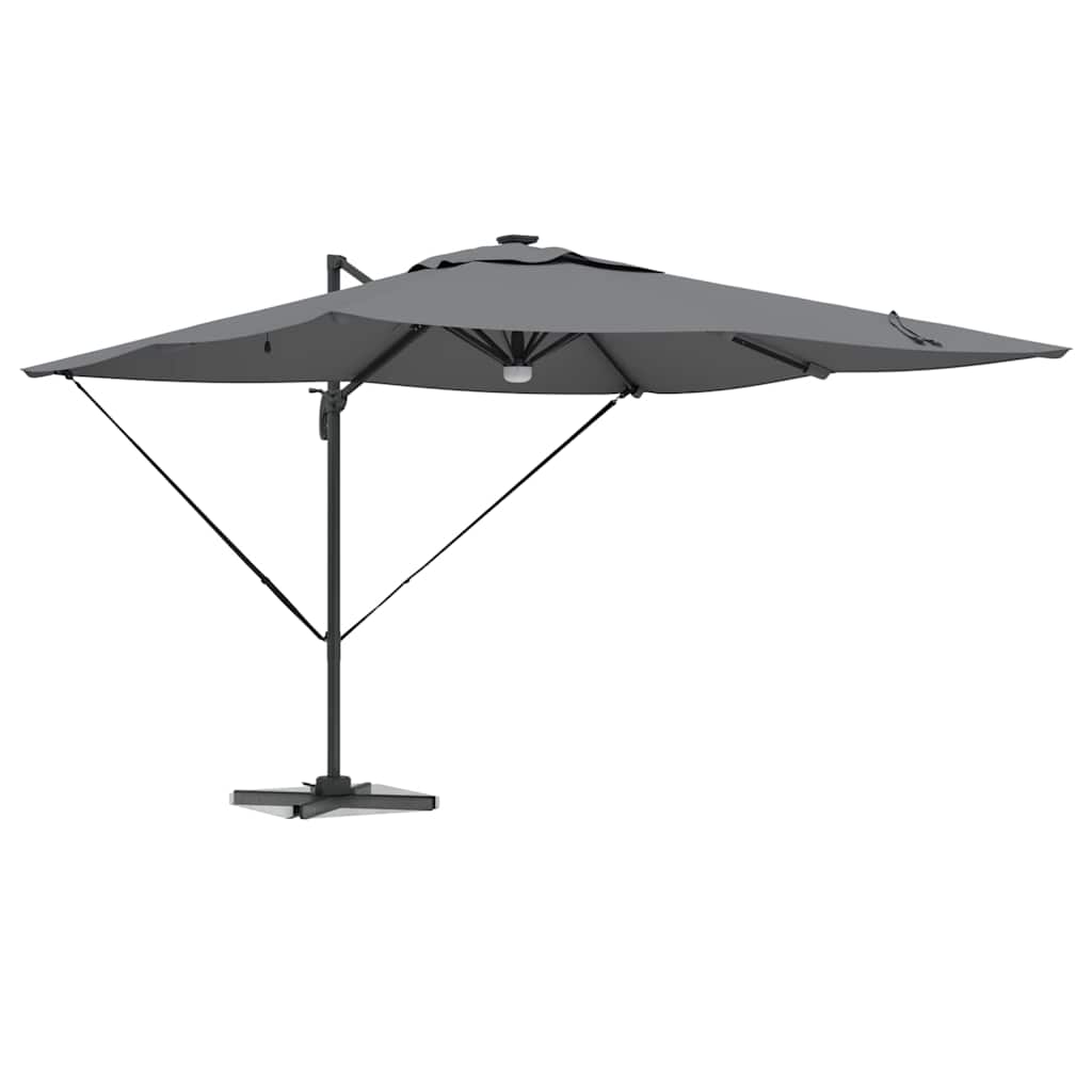 vidaXL Ρώμη Ομπρέλα με φώτα λωρίδας LED Ανθρακί 286 x 284 x 270 εκ