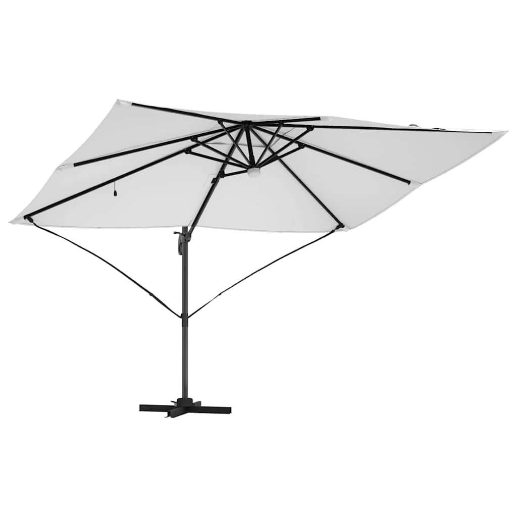 vidaXL Ομπρέλα ηλίου με φώτα λωρίδας LED Άμμος 351 x 250 x 253 εκ