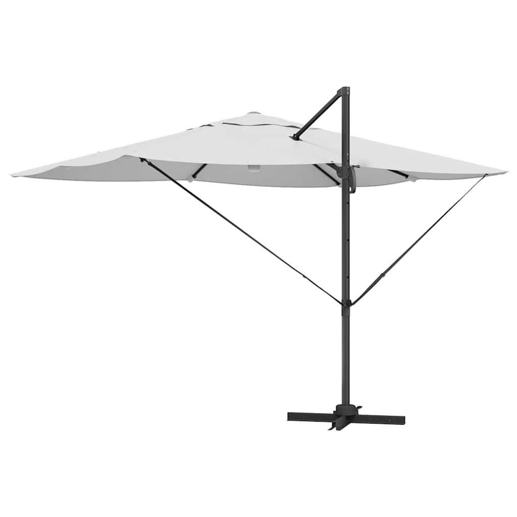 vidaXL Ομπρέλα ηλίου με φώτα λωρίδας LED Άμμος 351 x 250 x 253 εκ