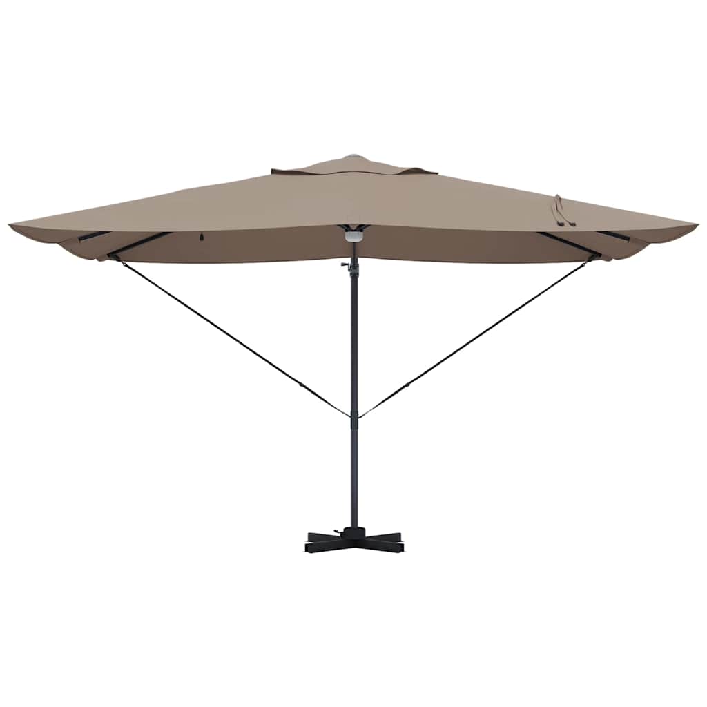 vidaXL Ομπρέλα ηλίου με φώτα λωρίδας LED Taupe 351 x 250 x 253 εκ