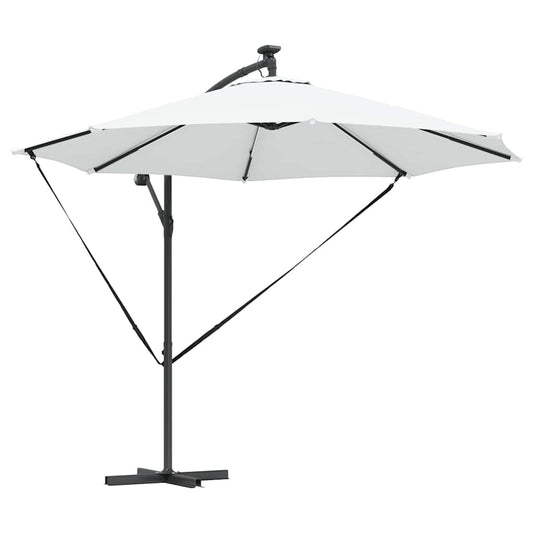 vidaXL Ομπρέλα ηλίου με φώτα λωρίδας LED Άμμος 294 x 294 x 248 cm