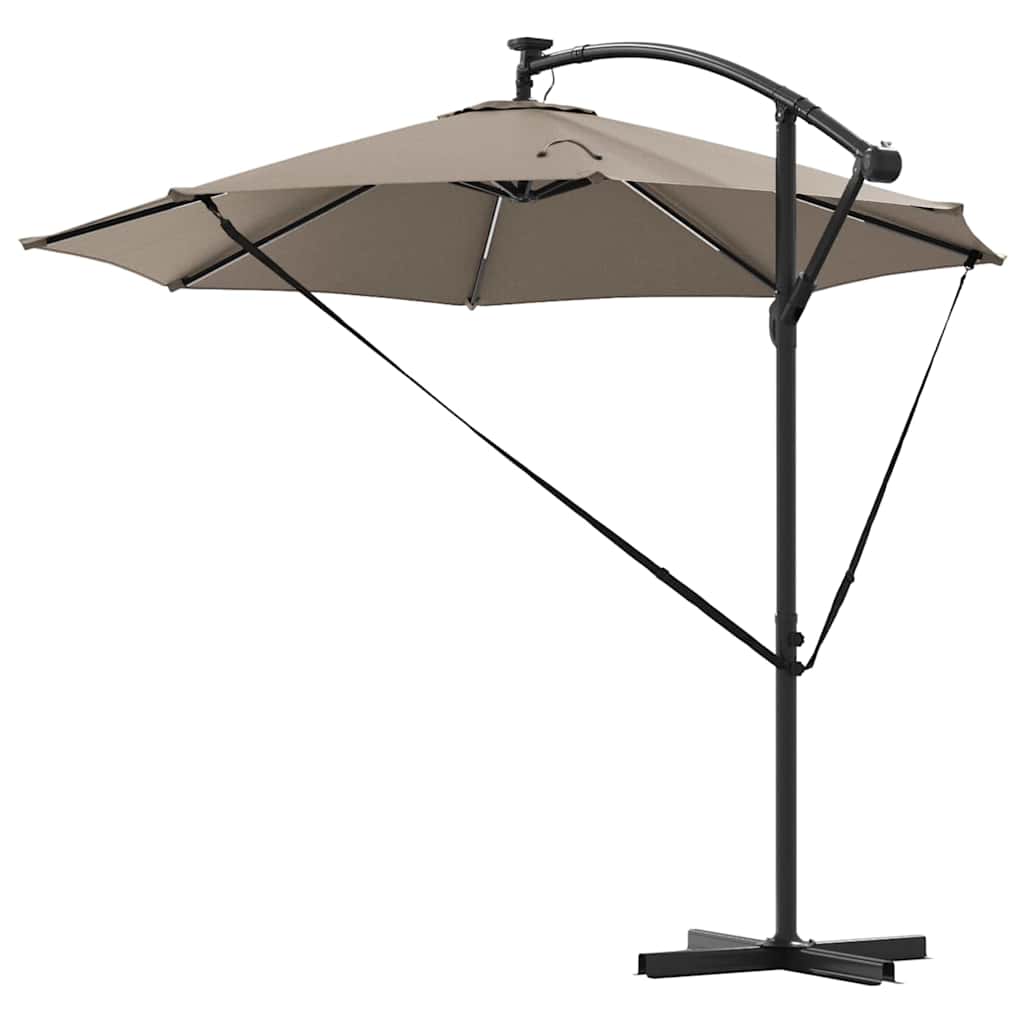 vidaXL Ομπρέλα Cantilever Banana με κλειδαριά Taupe 294 x 294 x 248 cm