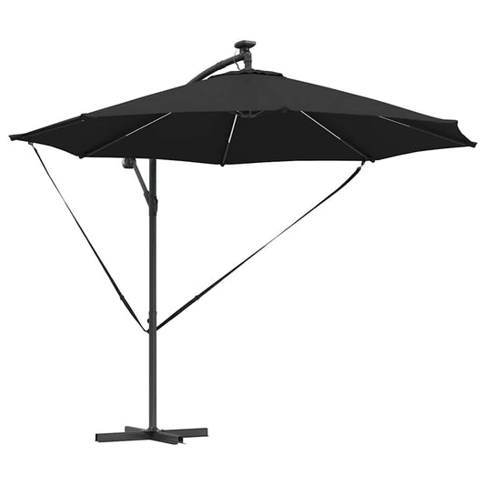 vidaXL Ομπρέλα Cantilever Banana με κλειδαριά Μαύρο 294 x 294 x 248 cm