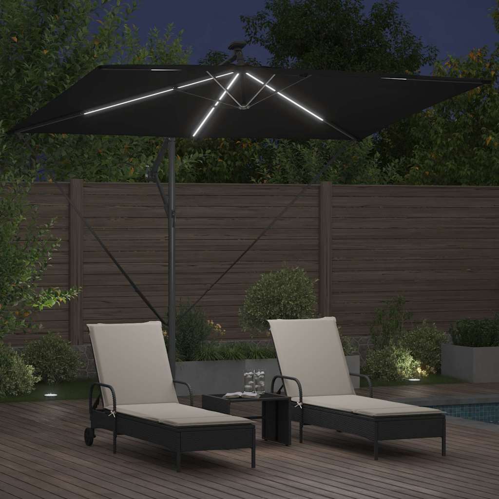 vidaXL Ομπρέλα Cantilever Banana Μαύρο 294 x 200 x 254 εκ.