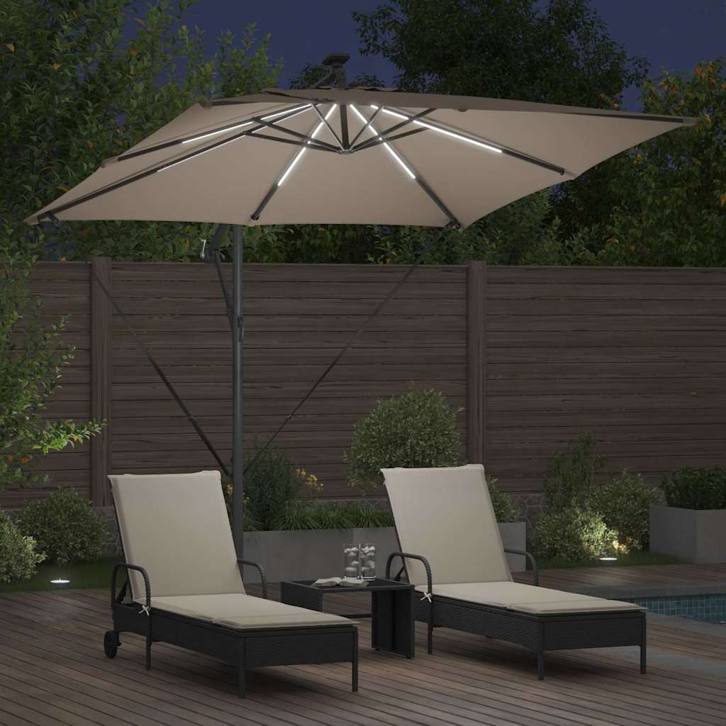 vidaXL Ομπρέλα Cantilever Banana Taupe 249 x 249 x 250 εκ.