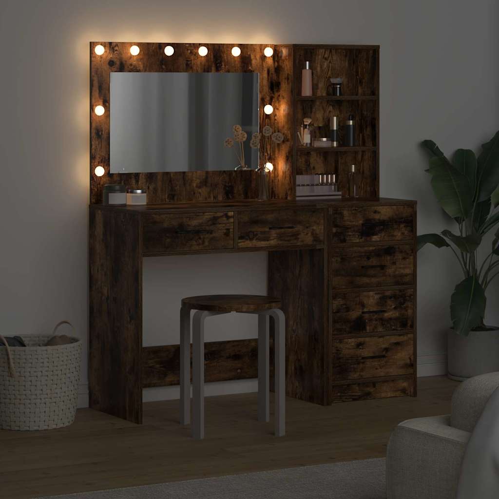 σετ γαλλικής κομμωτικής 2 κομματιών με LED καπνιστό δρυς