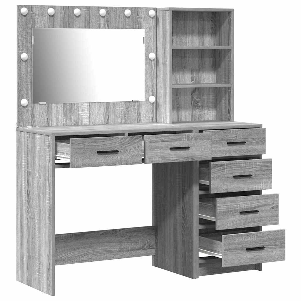 vidaXL Τραπέζι περιποίησης με συρτάρι Ανοιχτό γκρι 78.5 x 41 x 135 εκ