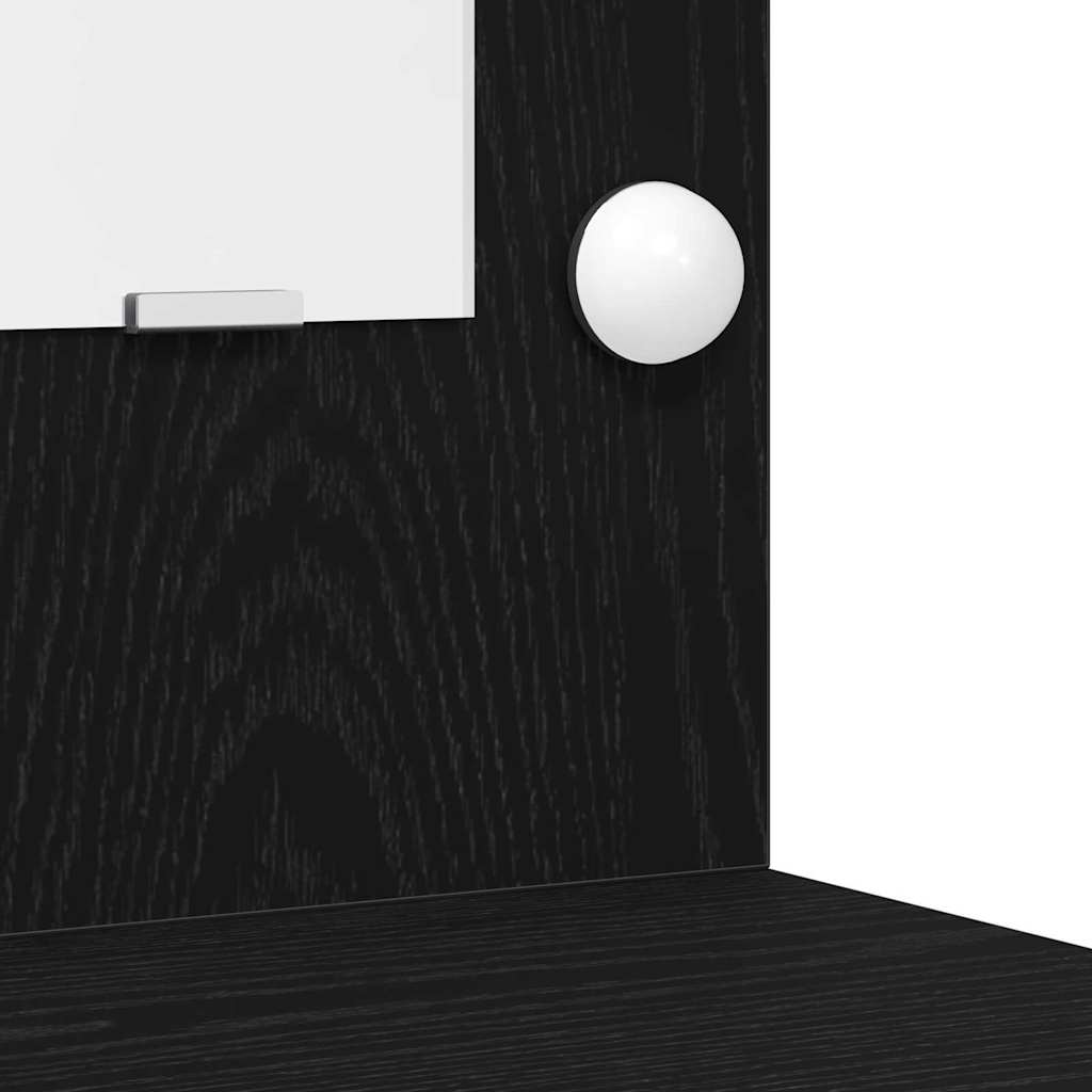 vidaXL 2 τεμάχιο σετ dressing table με LED Μαύρο Επεξεργασμένο ξύλο