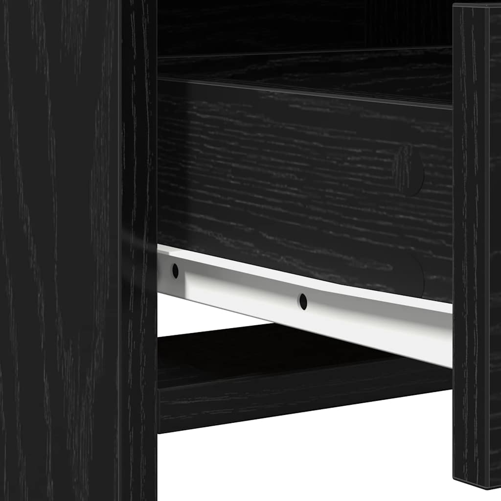 vidaXL 2 τεμάχιο σετ dressing table με LED Μαύρο Επεξεργασμένο ξύλο