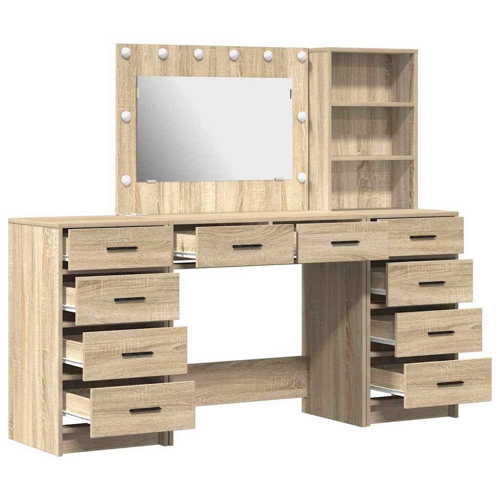vidaXL Τραπέζι περιποίησης 3 τμχ. Δρύς Sonoma 78,5 x 41 x 135 εκ