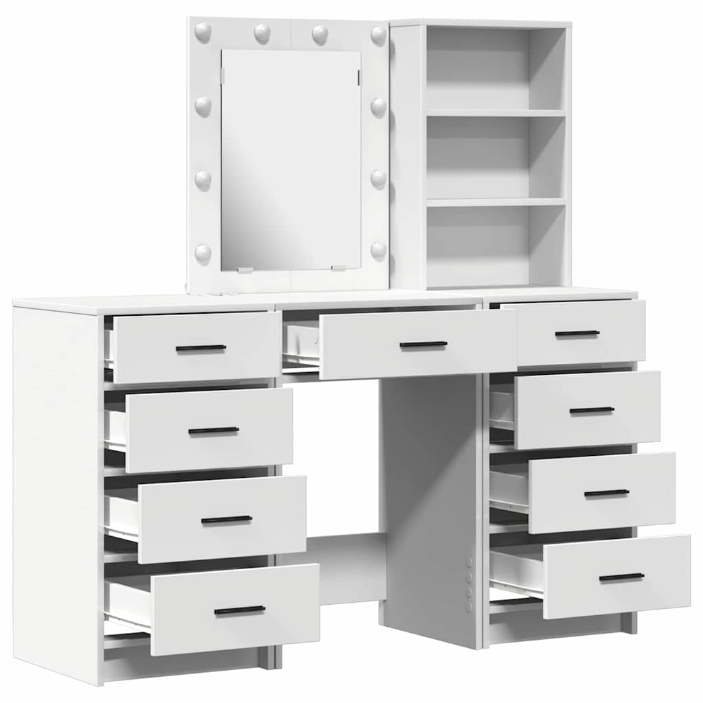 vidaXL Τραπέζι περιποίησης 3 τμχ. Λευκό 40 x 41 x 135 εκ.