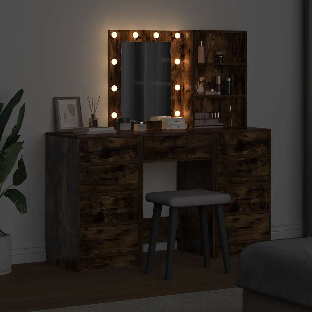 vidaXL Τραπέζι περιποίησης με συρτάρι 3 pcs Καφέ 40 x 41 x 135 εκ.