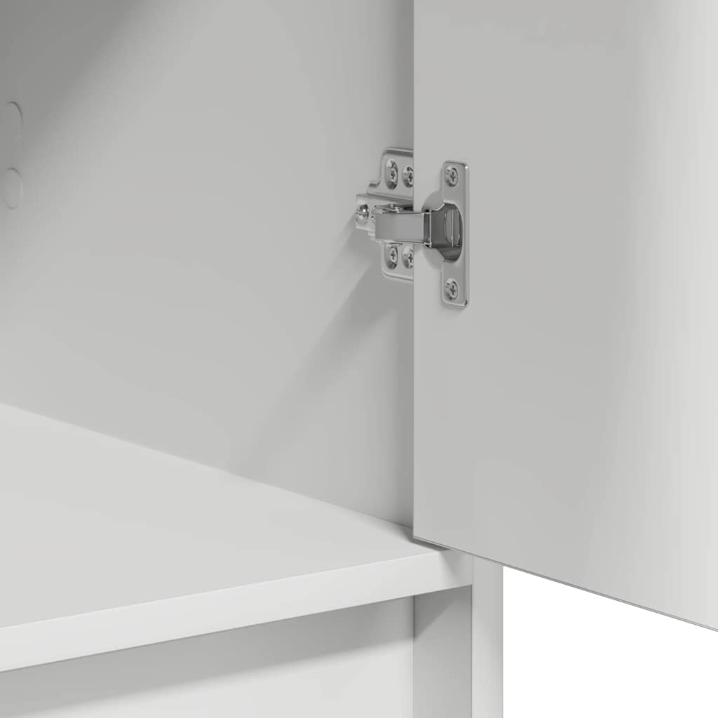 vidaXL Τραπέζι περιποίησης με συρτάρι 3 pcs Λευκό Επεξεργασμένο ξύλο