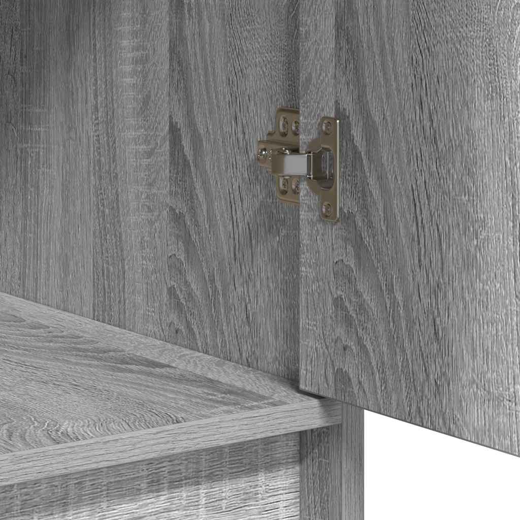 vidaXL Τραπέζι περιποίησης με συρτάρι 3 pcs Γκρι Επεξεργασμένο ξύλο