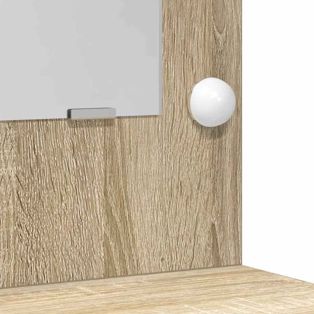 vidaXL Σετ Τραπέζι Ντυσίματος με LED με συρτάρι 2 pcs Δρύς Sonoma