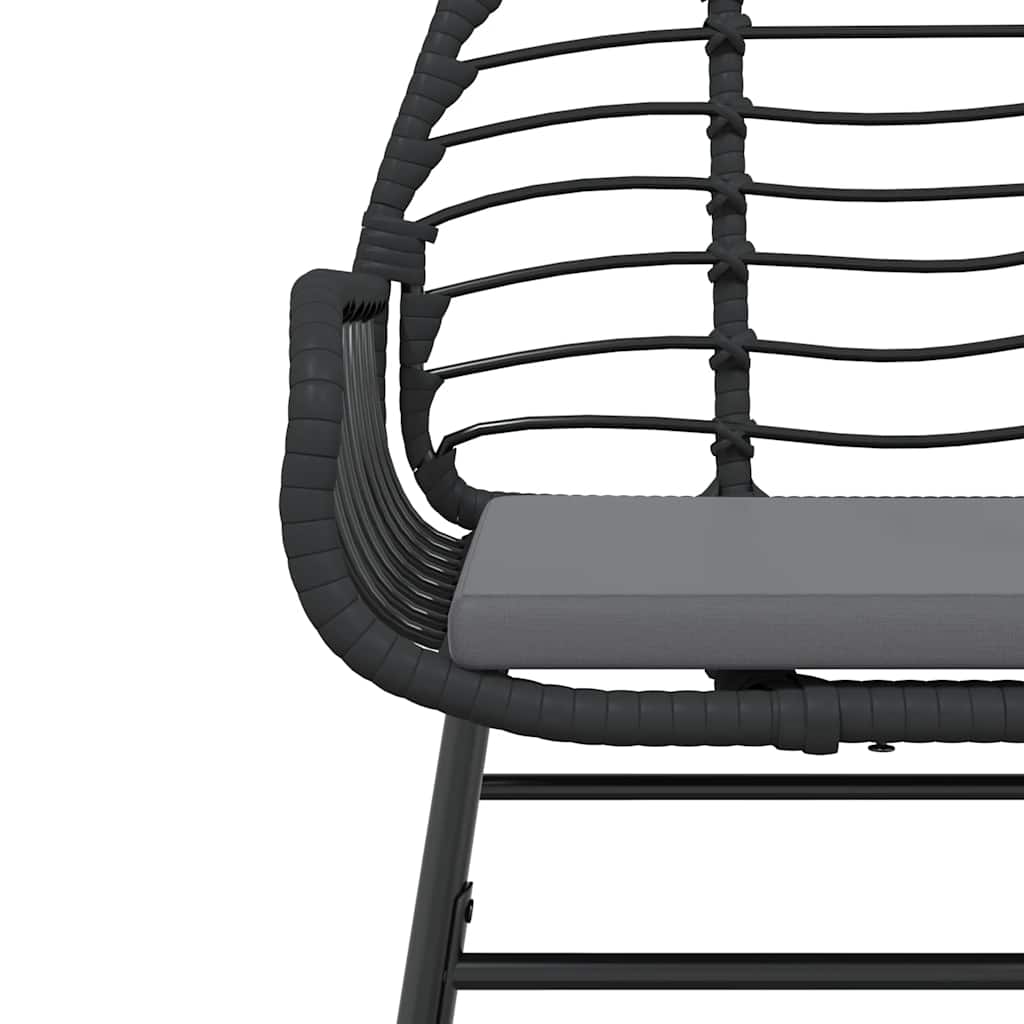 vidaXL Σετ Τραπεζαρίας Κήπου 3τεμ. Μαύρο Συνθ.Ρατάν/Γυαλί με Μαξιλάρια