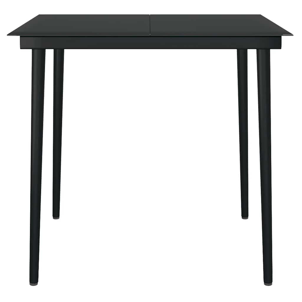 vidaXL Σετ Τραπεζαρίας Κήπου 3τεμ. Μαύρο Συνθ.Ρατάν/Γυαλί με Μαξιλάρια