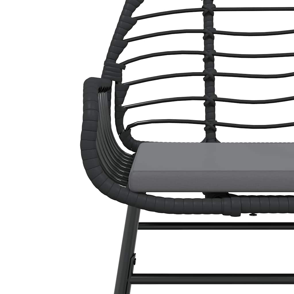 vidaXL Σετ Τραπεζαρίας Κήπου 9 τεμ Μαύρο Συνθ.Ρατάν/Γυαλί με Μαξιλάρια