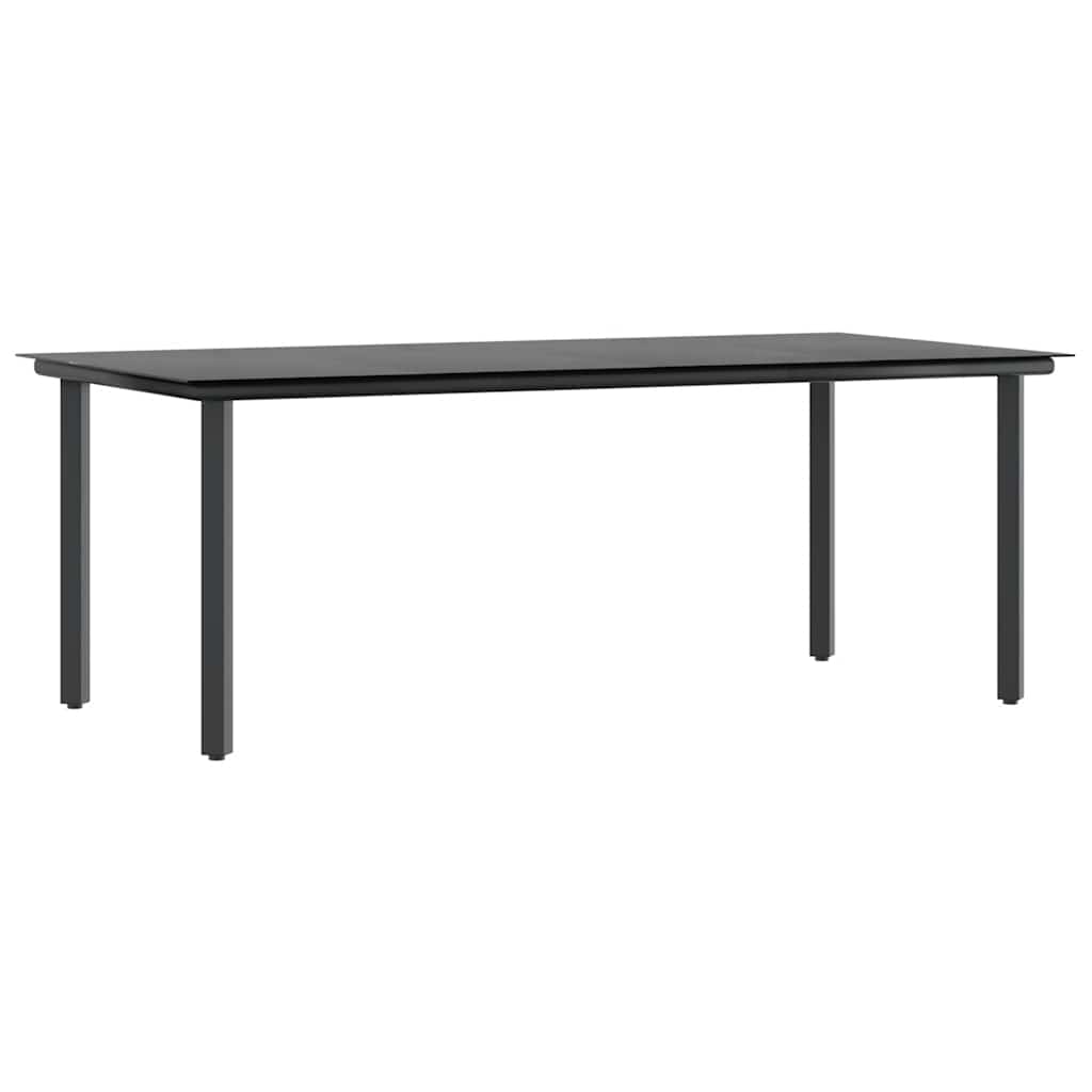 vidaXL Σετ Τραπεζαρίας Κήπου 9 τεμ Μαύρο Συνθ.Ρατάν/Γυαλί με Μαξιλάρια