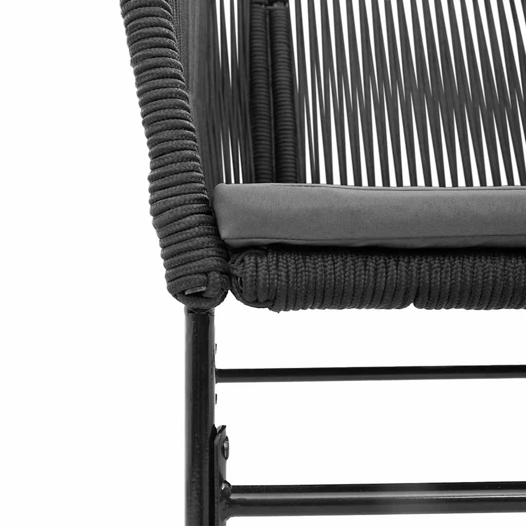 vidaXL Σετ Τραπεζαρίας Κήπου 7Τεμ. Μαύρο Συνθ.Ρατάν/Γυαλί με Μαξιλάρια