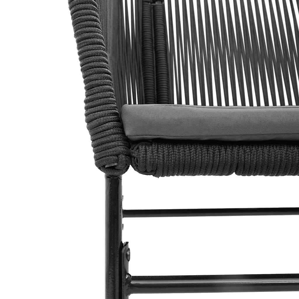 vidaXL Σετ Τραπεζαρίας Κήπου 9 τεμ Μαύρο Συνθ.Ρατάν/Γυαλί με Μαξιλάρια