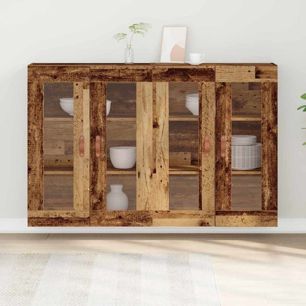 vidaXL Ντουλάπες τοίχου 2 τεμ. παλιού ξύλου, 69.5x34x90 εκ. από ξύλο.