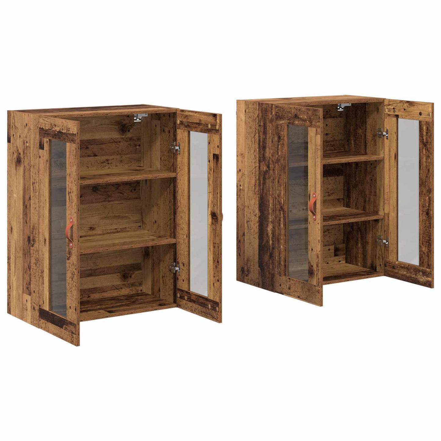 vidaXL Ντουλάπες τοίχου 2 τεμ. παλιού ξύλου, 69.5x34x90 εκ. από ξύλο.