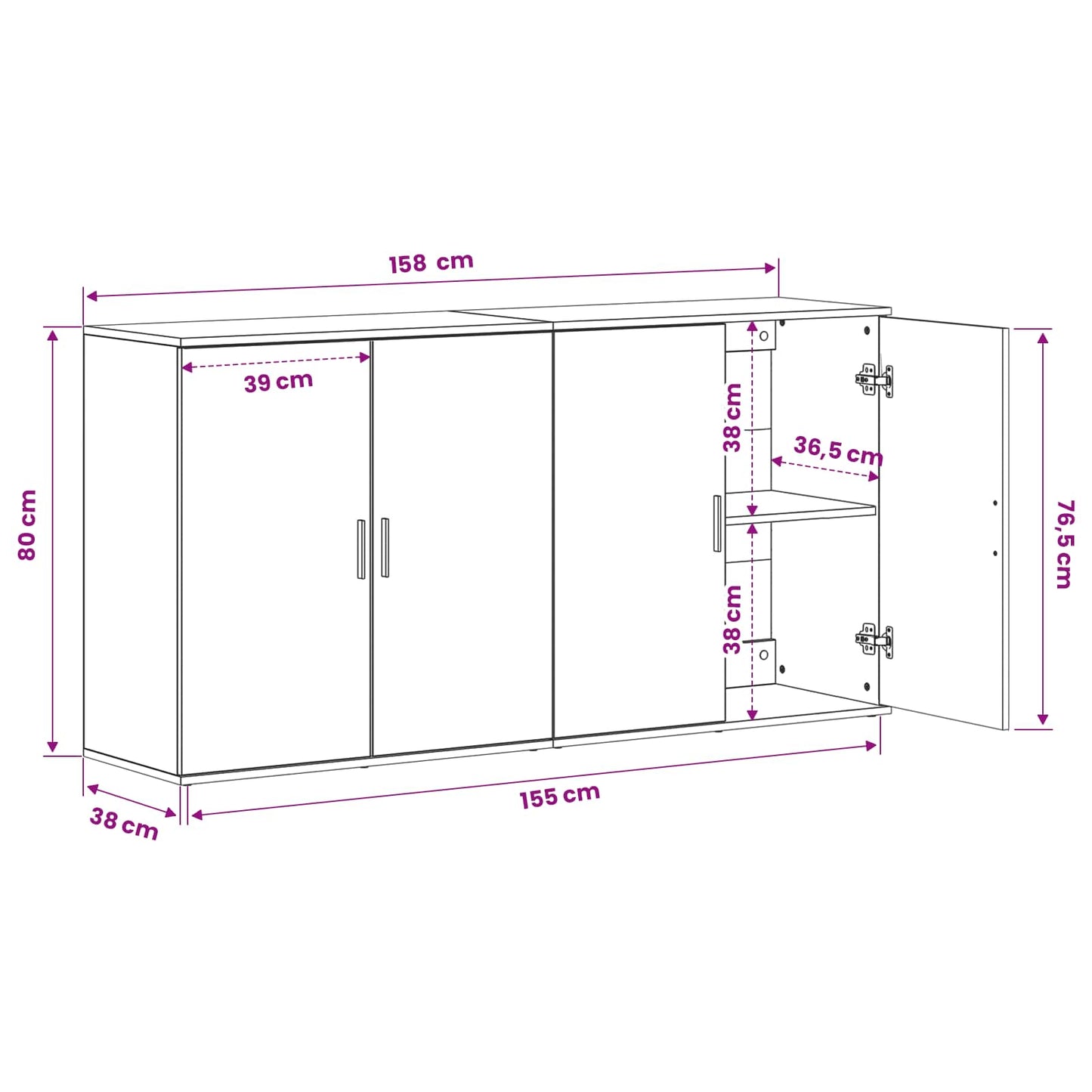 vidaXL Σύνθετα 2 τμχ Καρυδιά 79x38x80 εκ Επεξεργασμένο ξύλο