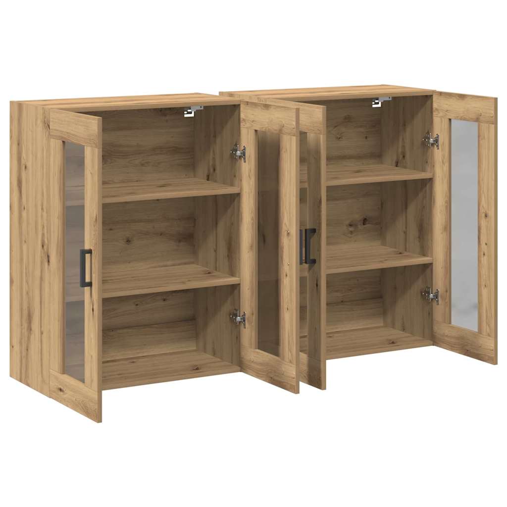 vidaXL τοίχου ντουλάπες 2 τεμαχίων Artisan Oak 69,5 x 34 x 90 εκ, από ξύλο.