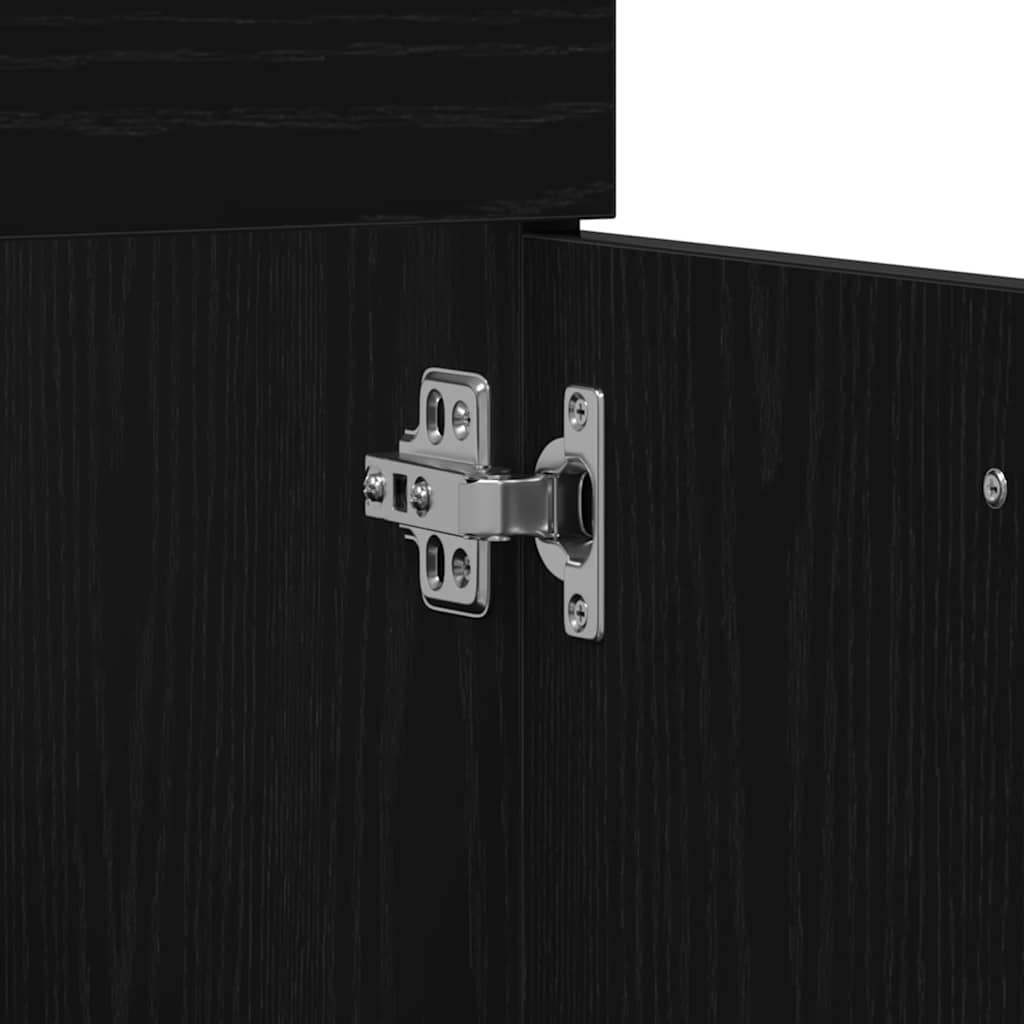 vidaXL Σετ Επίπλων Μπάνιου με πόρτα 3 pcs Μαύρη Οξυά 60 x 38.5 x 46 cm