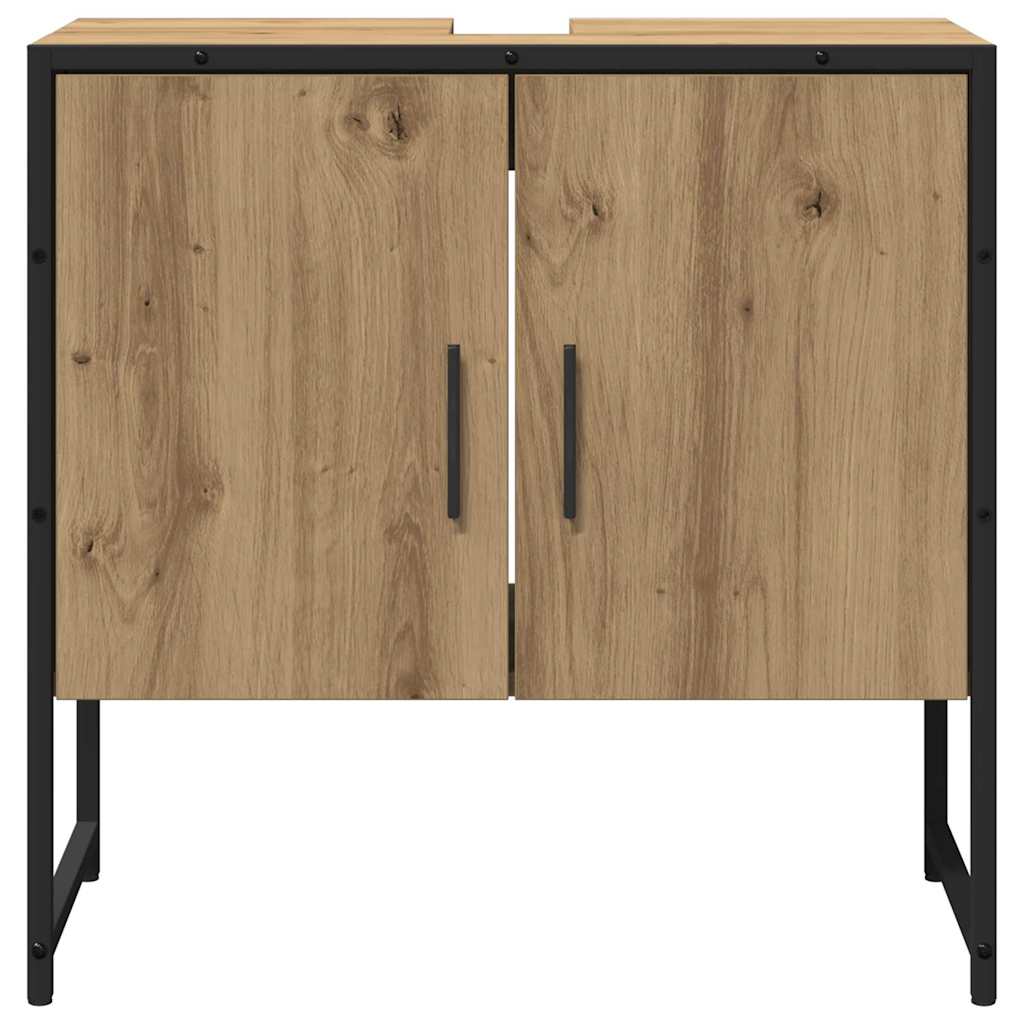 vidaXL Σετ Επίπλων Μπάνιου Επιτοίχιο 2 pcs Καφέ Επεξεργασμένο ξύλο