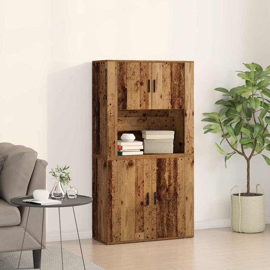 vidaXL Highboard Παλιό ξύλο 80 x 33 x 150 εκ Επεξεργασμένο Ξύλο
