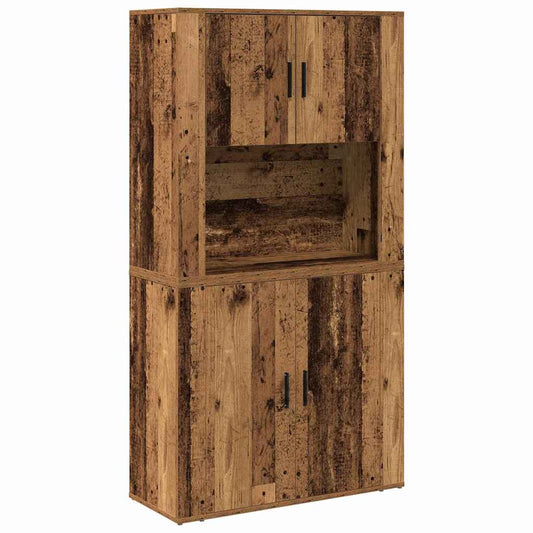 vidaXL Highboard Παλιό ξύλο 80 x 33 x 150 εκ Επεξεργασμένο Ξύλο