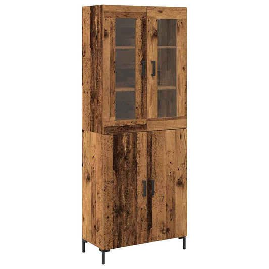 vidaXL Highboard 2 pcs Παλαιό ξύλο 69,5 x 34 x 180 εκ.