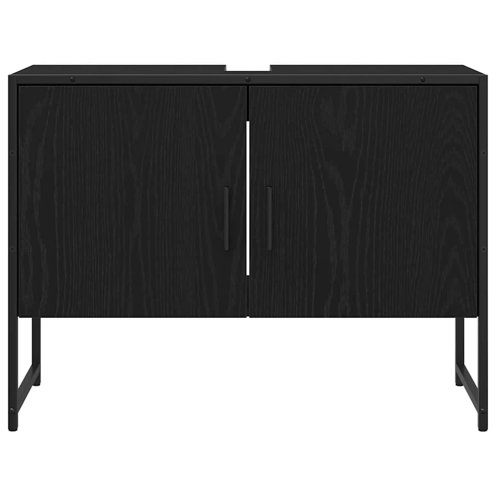 vidaXL Σετ Επίπλων Μπάνιου με πόρτα 3 pcs Μαύρο 33 x 33 x 102.5 εκ