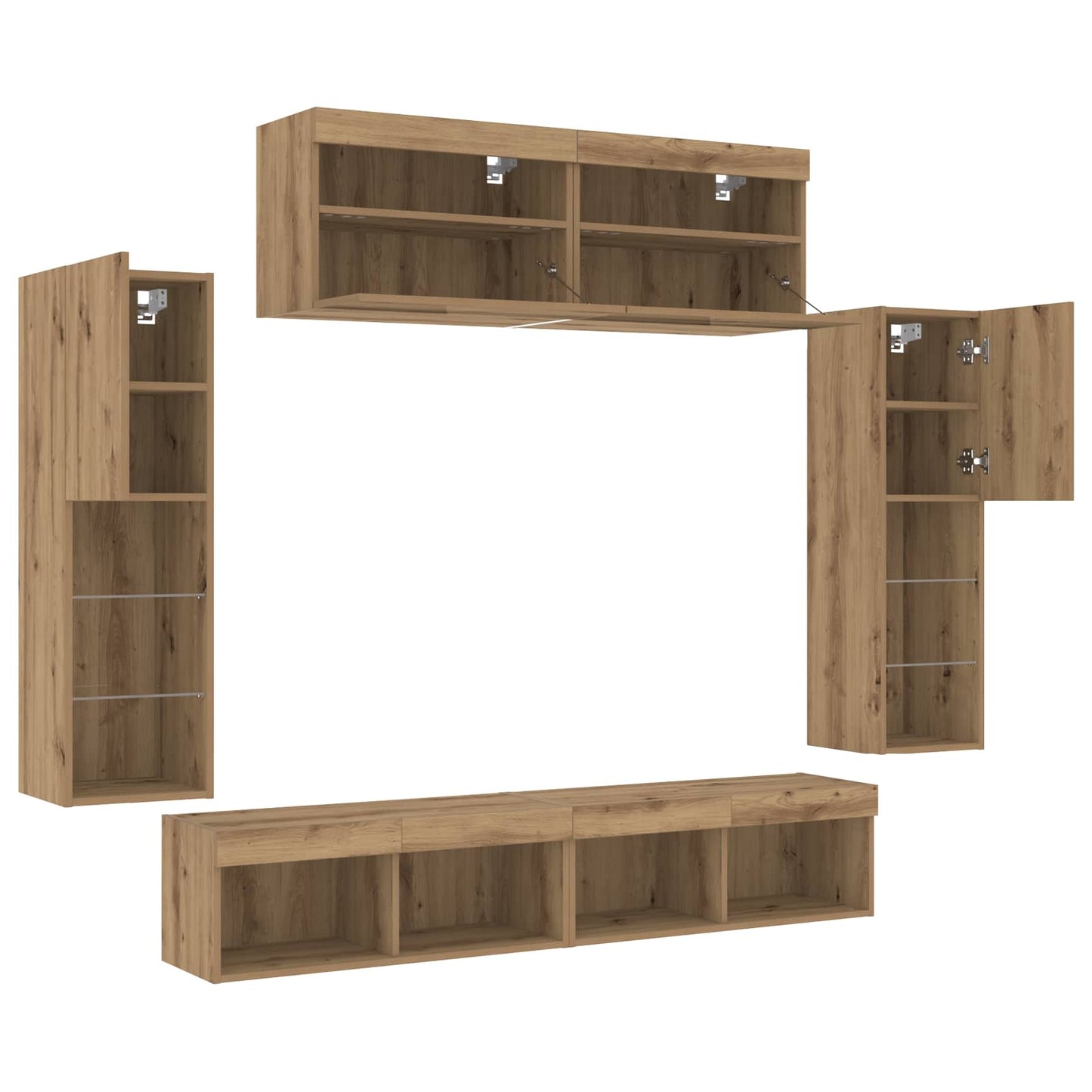 vidaXL Σετ επίπλου τηλεόρασης 6 pcs artisan δρυς Επεξεργασμένο ξύλο