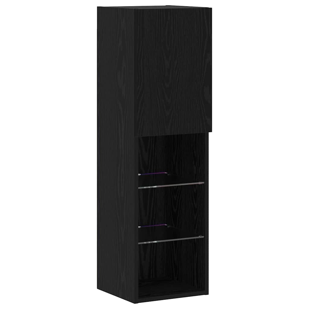 vidaXL Σετ 8 Μονάδων Τηλεόρασης με LED Μαύρη Δρυς Επεξεργασμένο Ξύλο