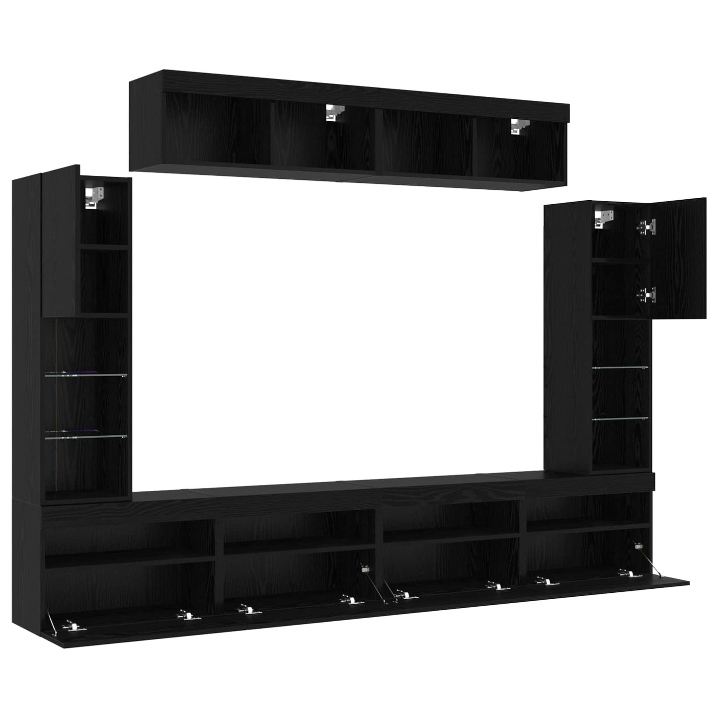 vidaXL Σετ επίπλου τηλεόρασης 6 pcs Μαύρη δρυς Επεξεργασμένο ξύλο