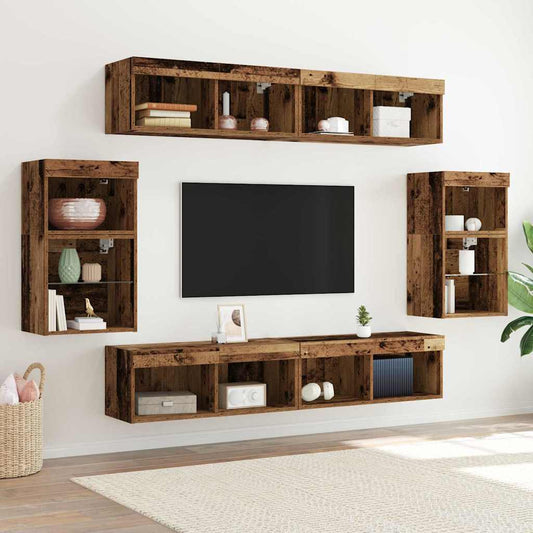Floating Shelf 2 τεμάχια Παλαιό ξύλο 40x28.5x40 εκ Επεξεργασμένο ξύλο